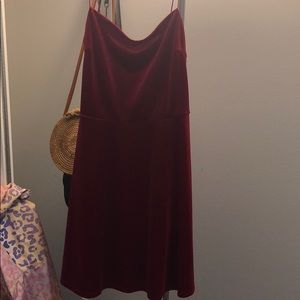 Red velvet dress from Urban Outfitters, size M